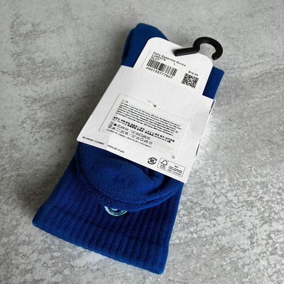 Lululemon Unisex Crew Socks Blue Large - Picture 5 of 5